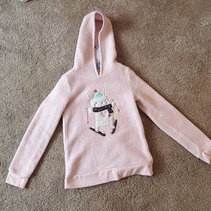 A pink hoodie